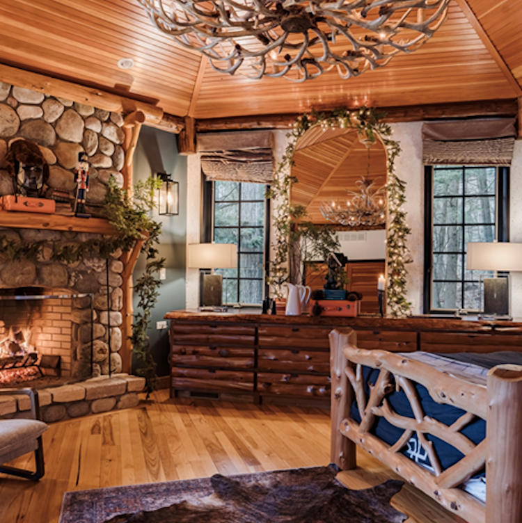 log cabin interior